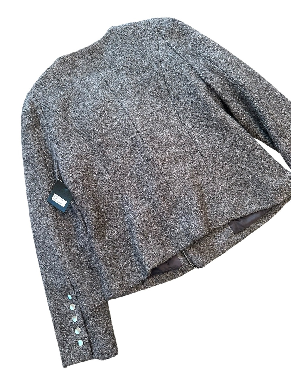 Luii Boucle Moto Jacket Gray size Large - Picture 3 of 14